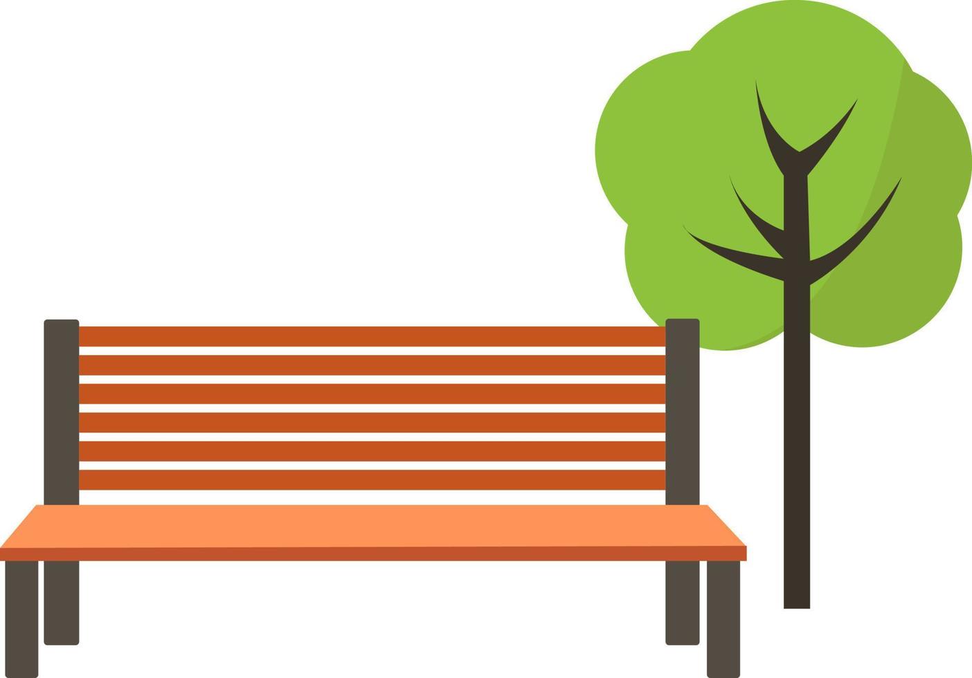 Park bench, illustration, vector on white background