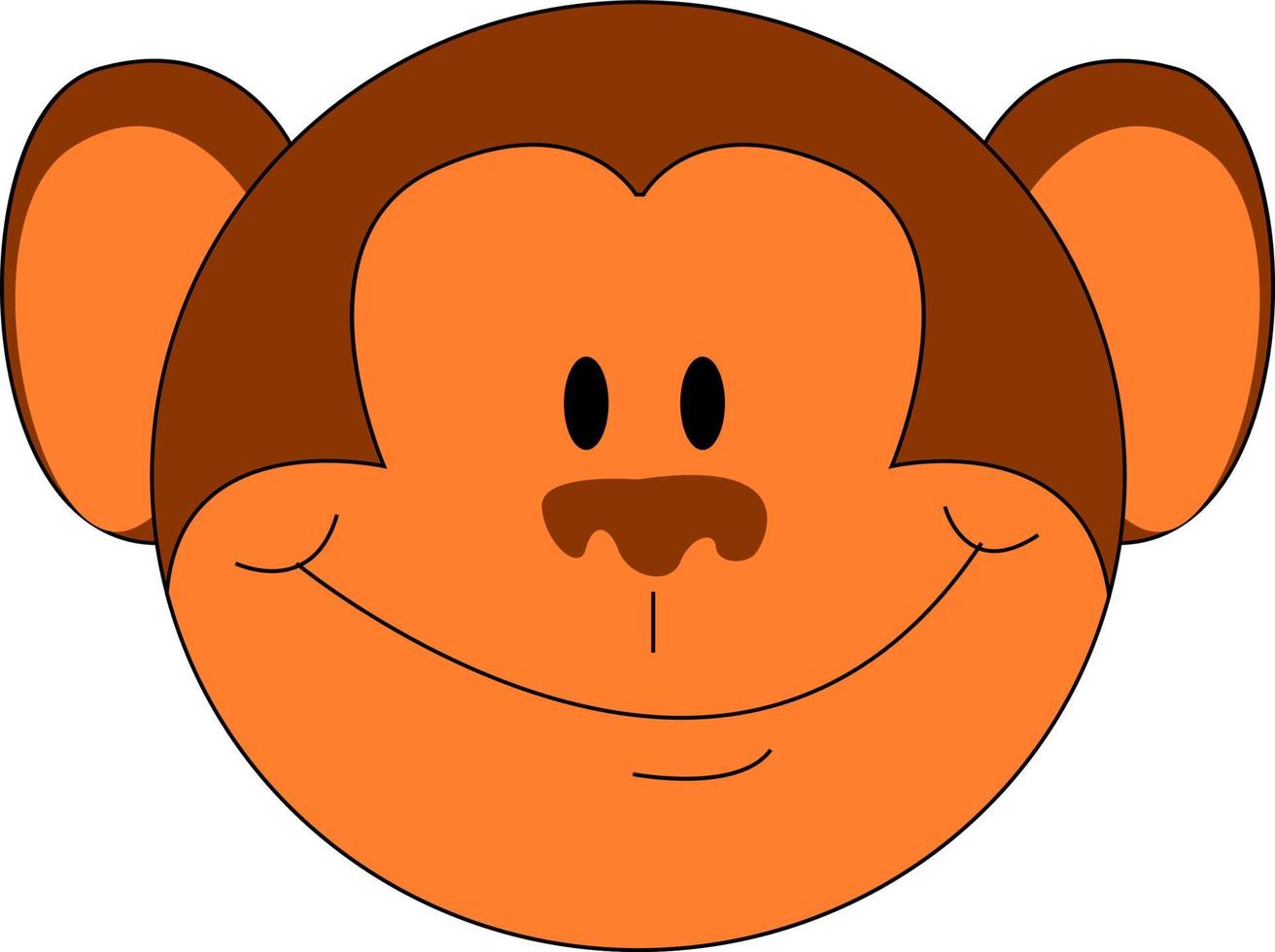 Happy monkey, illustration, vector on white background.