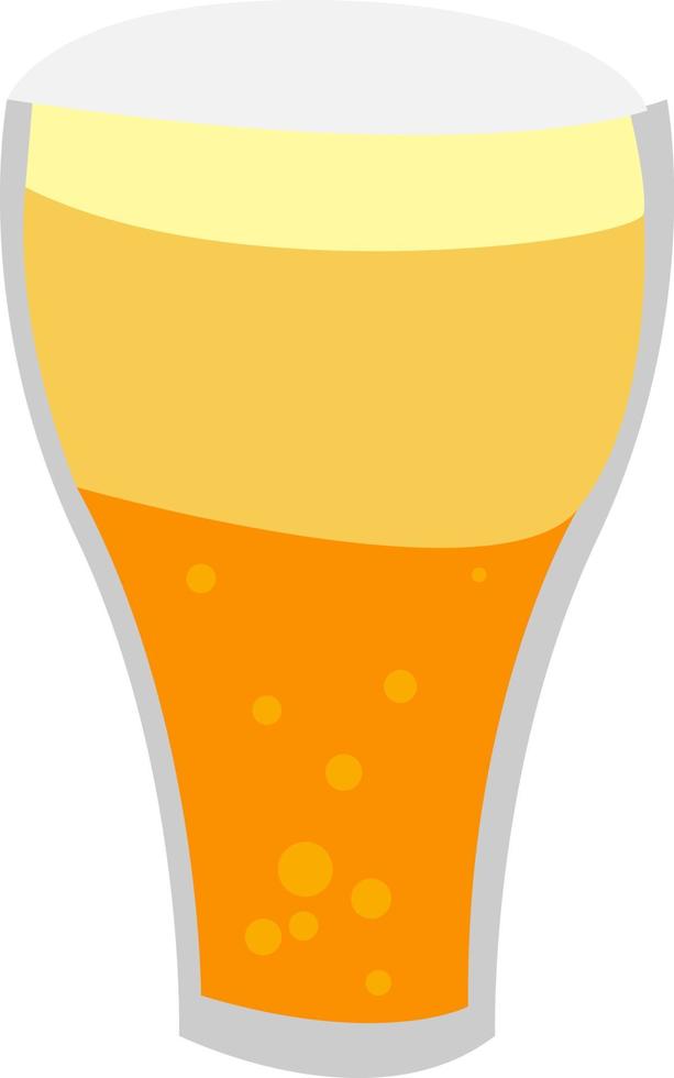 vaso de cerveza, ilustración, vector sobre fondo blanco.