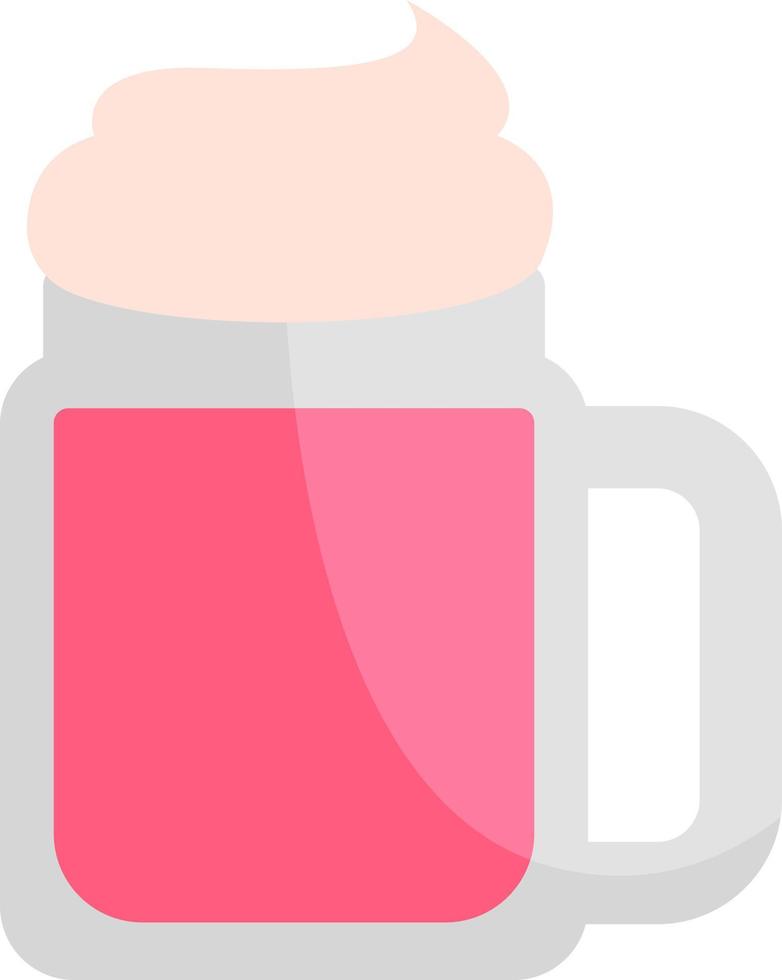 Pink juice with cream, illustration, on a white background. vector