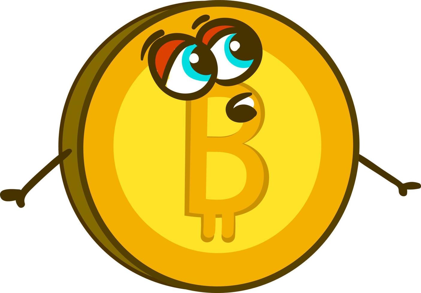 Bitcoin, illustration, vector on white background