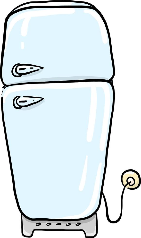 Refrigerator, illustration, vector on white background
