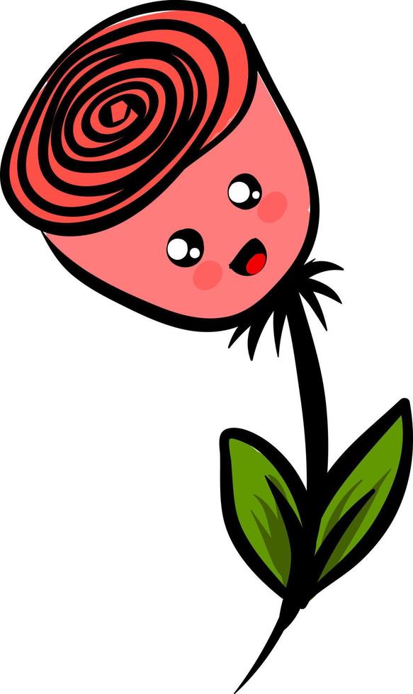 Cute rose, illustration, vector on white background.