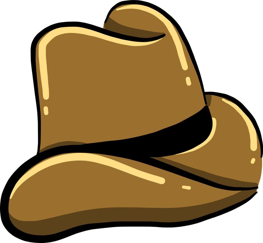 Brown hat, illustration, vector on white background