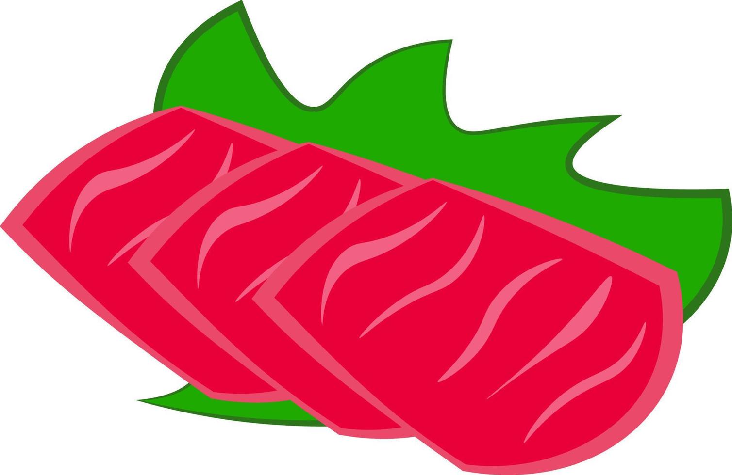 delicioso sashimi, vector o ilustración en color.