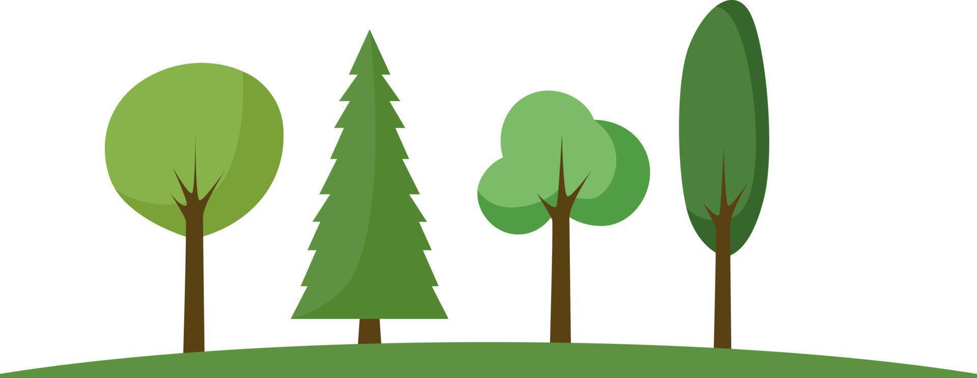 Trees, illustration, vector on white background.