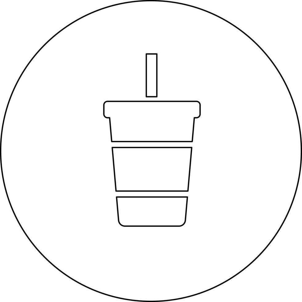 Cold drink in a plastic cup, illustration, vector on white background.