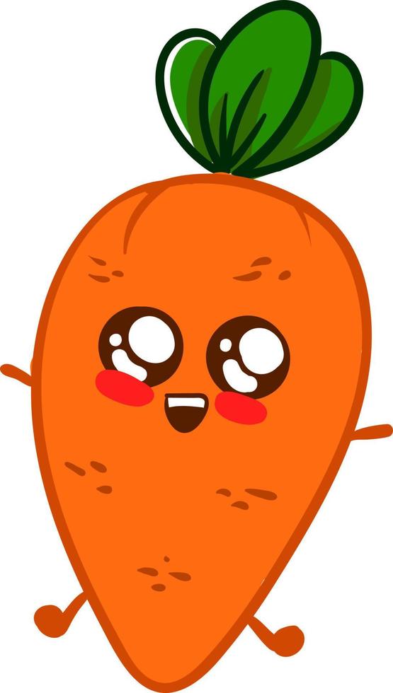 Cute carrot, illustration, vector on white background