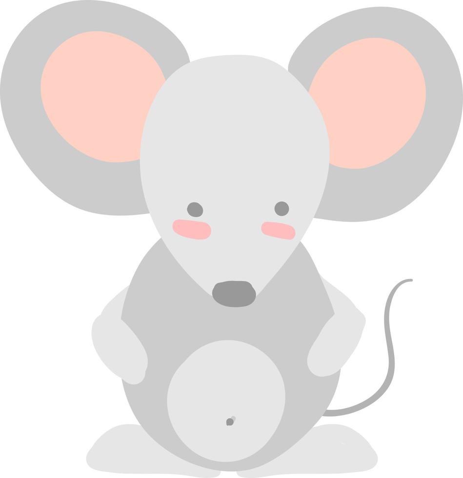 Flat mouse, illustration, vector on white background.