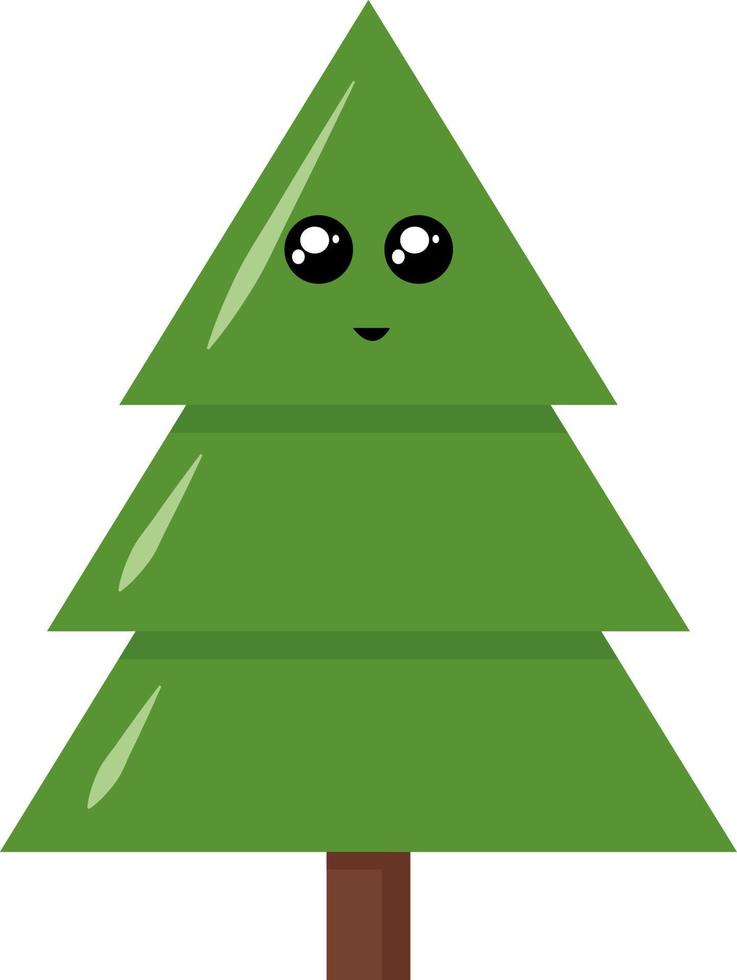 Happy tree, illustration, vector on white background.