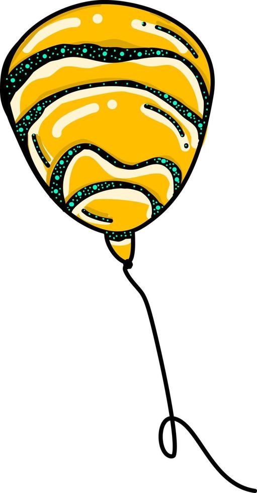 Stripped balloon, illustration, vector on white background