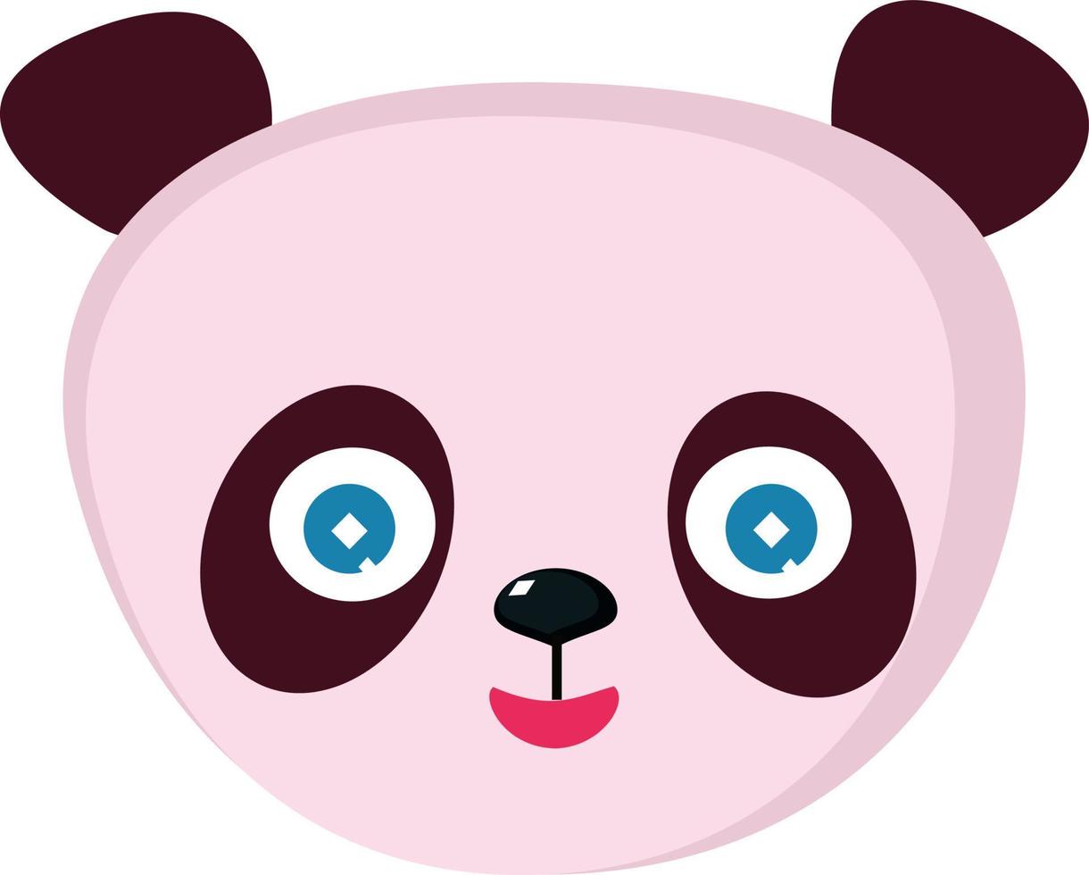 Pink panda, illustration, vector on white background