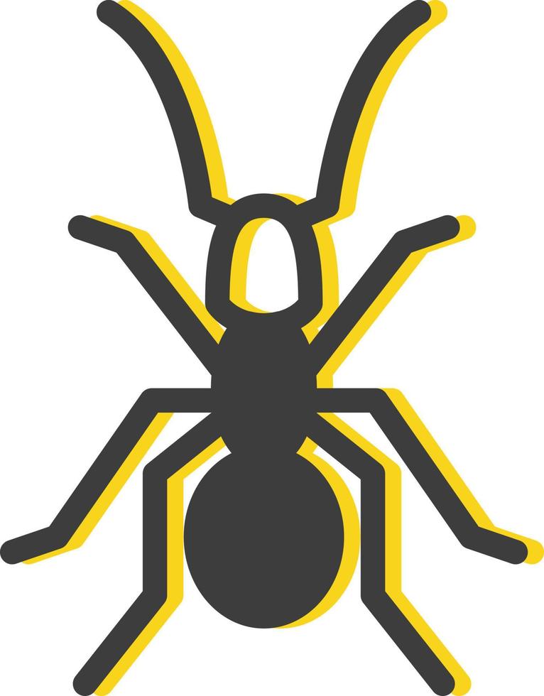 Small yellow ant, illustration, vector, on a white background. vector