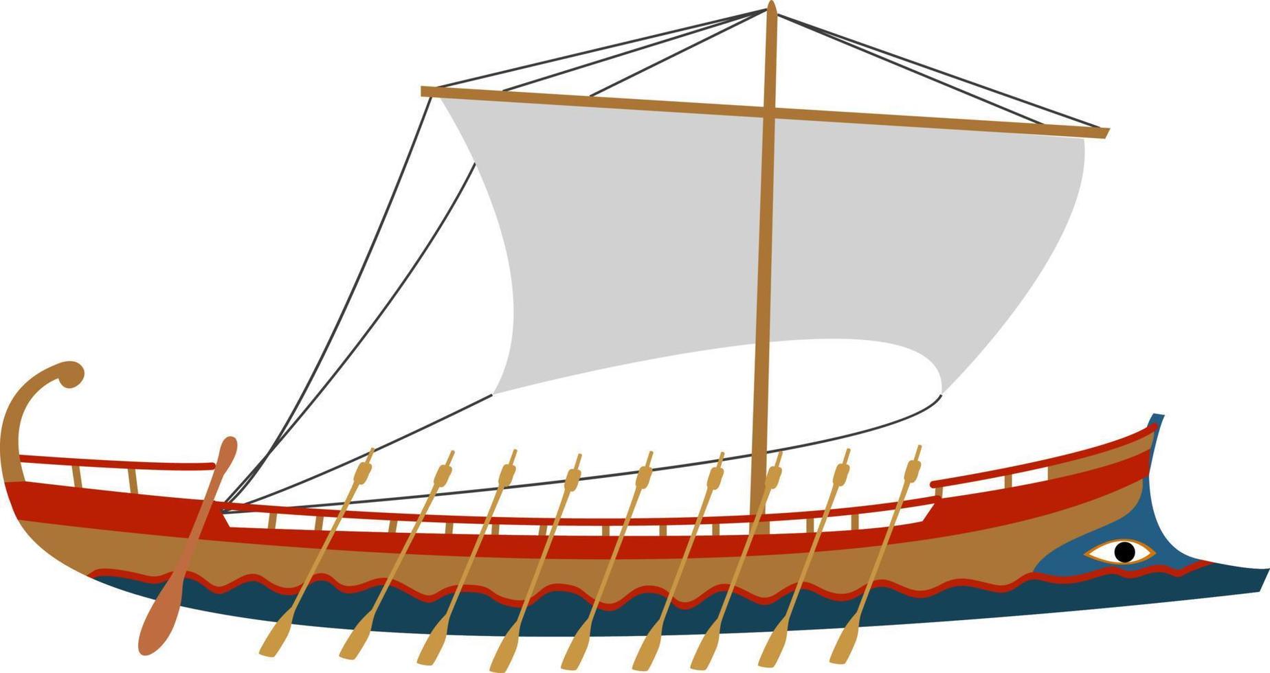 Argo gran barco, ilustración, vector sobre fondo blanco.