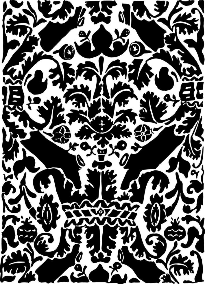 16th Century Weave Design It consists of a leaf pattern vintage engraving. vector