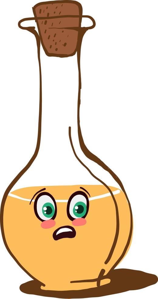 Scared oil in bottle, illustration, vector on white background