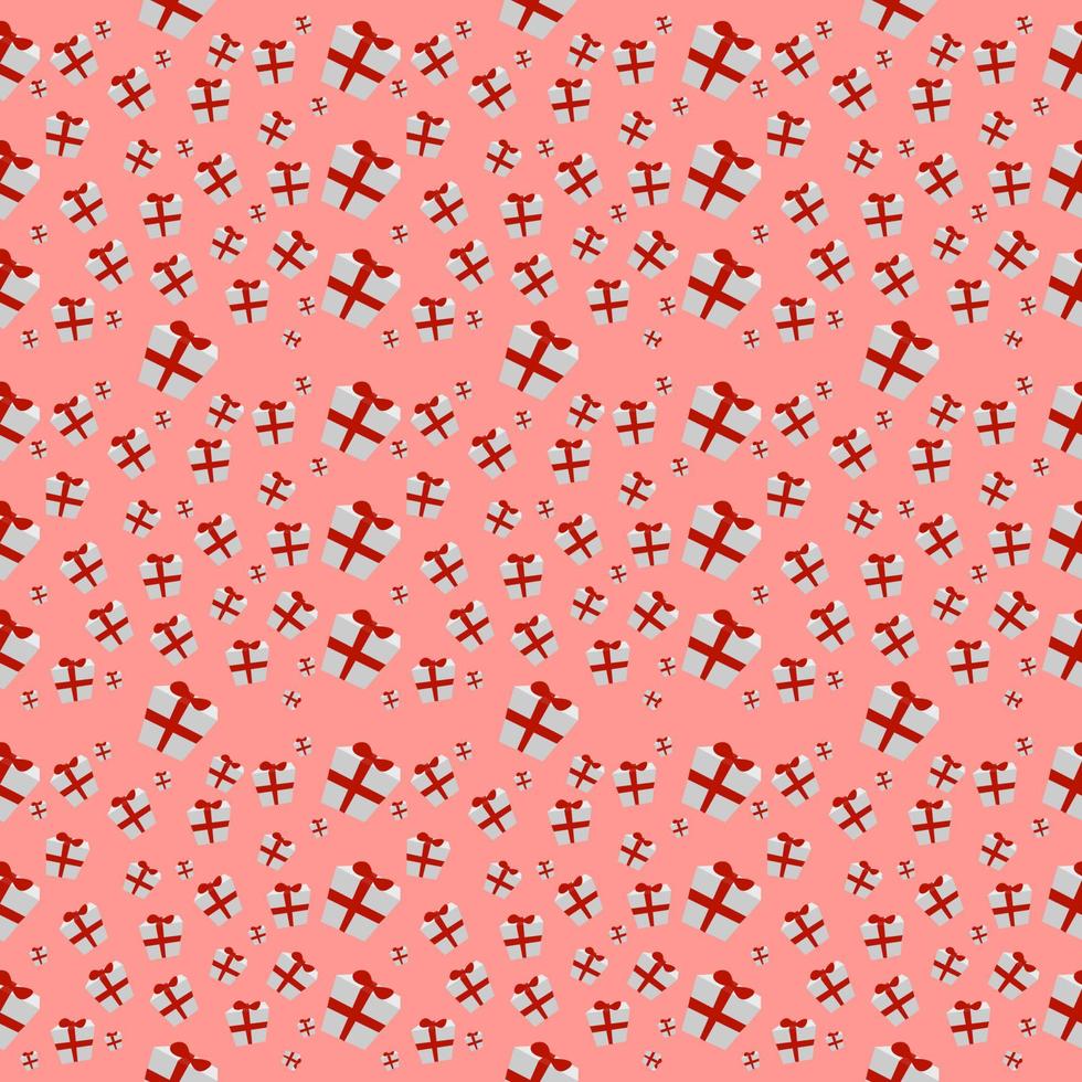 Gifts pattern, illustration, vector on white background.