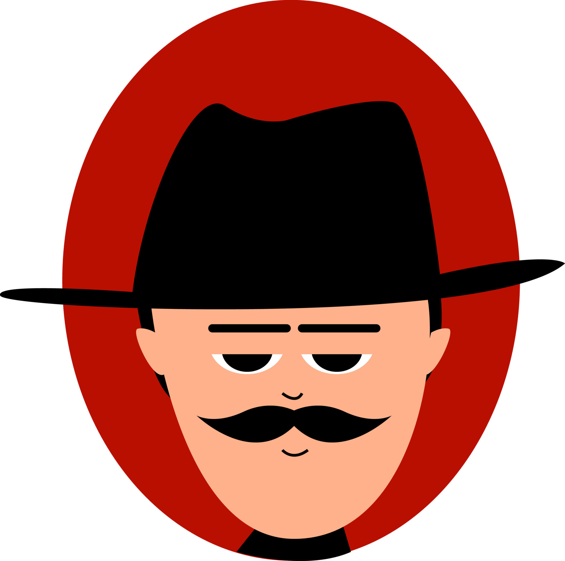 Man with black hat, illustration, vector on white background. 13747753 ...