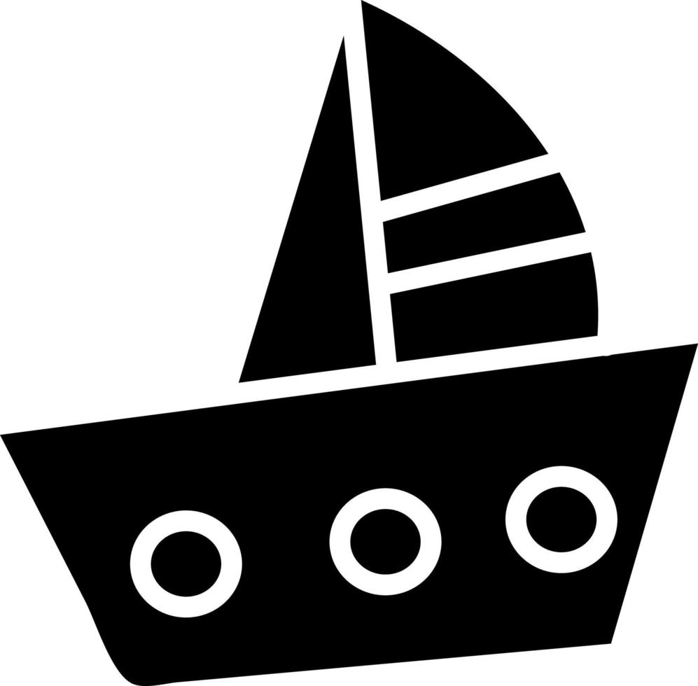 Ship with sails, illustration, vector on white background.