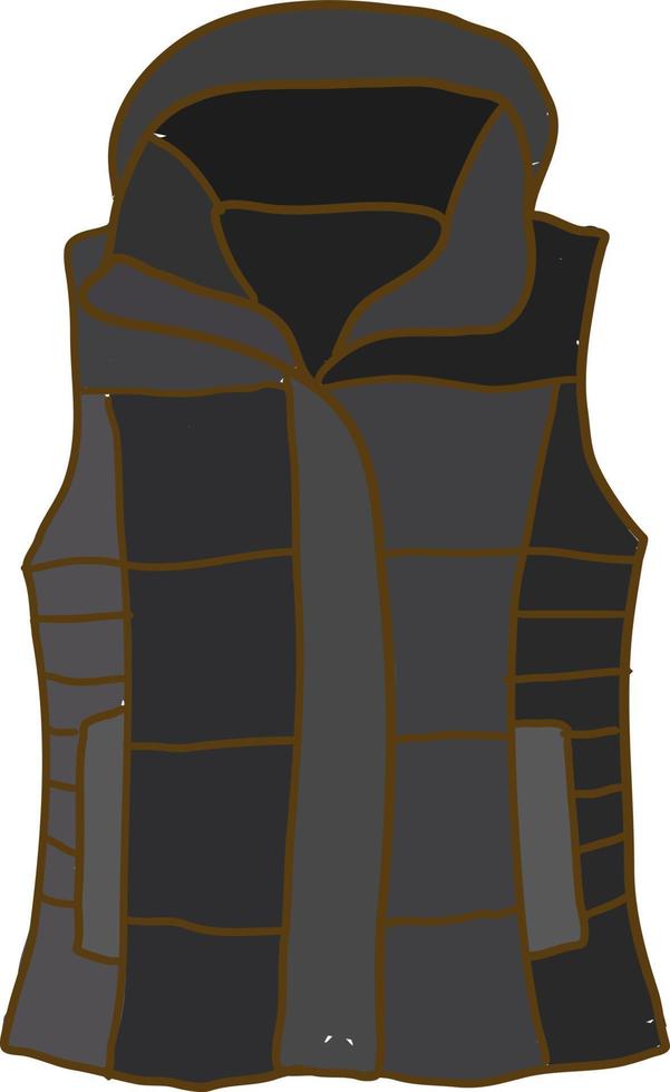 Black vest, illustration, vector on white background.