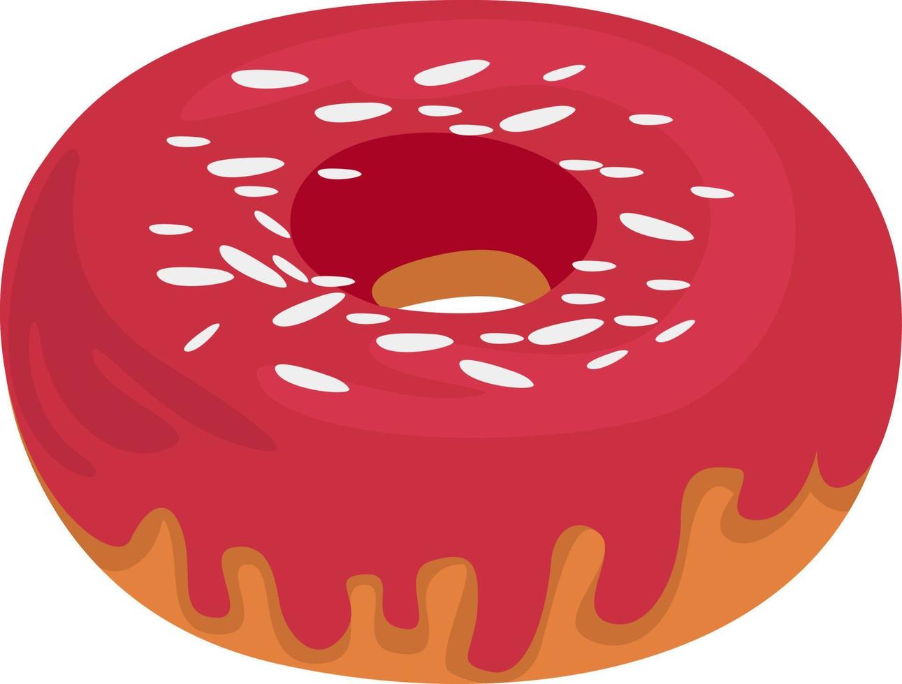 donut glaseado, ilustración, vector sobre fondo blanco