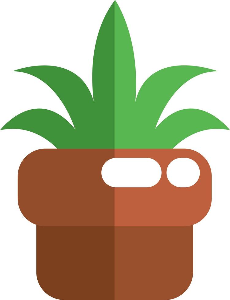 Ecological plant in pot, illustration, vector on a white background.