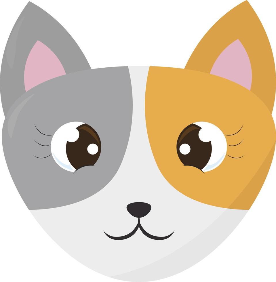 Cute cat, illustration, vector on white background