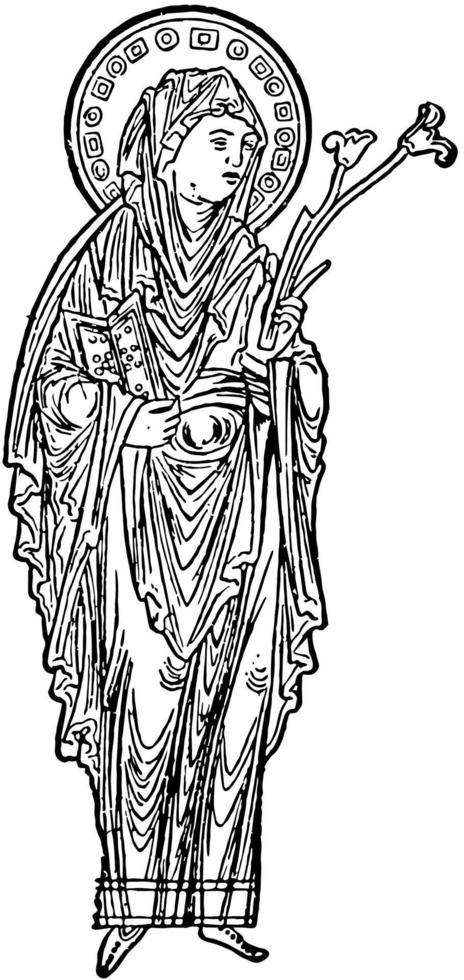 Virgin Mary, vintage illustration vector