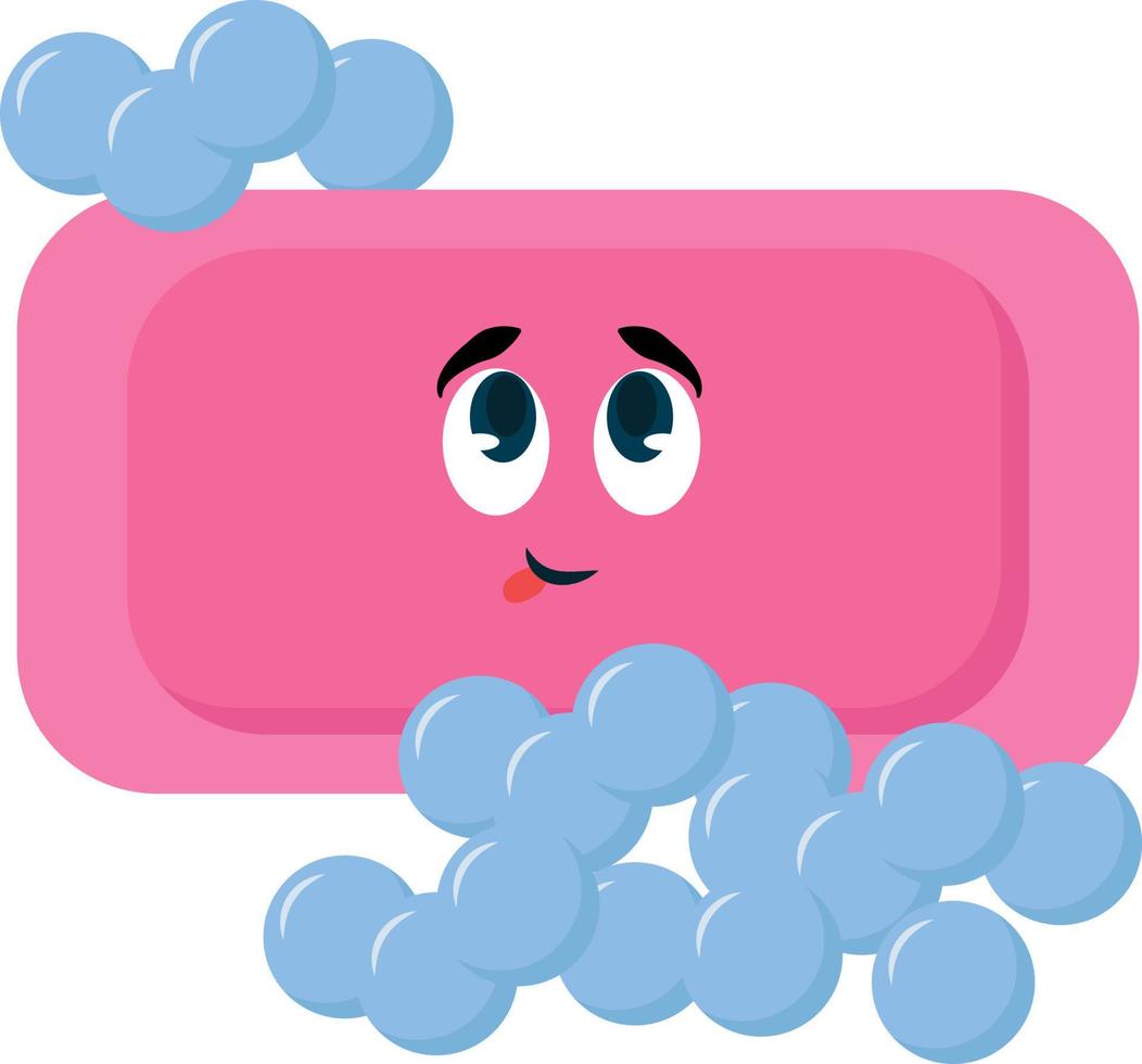 Pink soap, illustration, vector on white background.