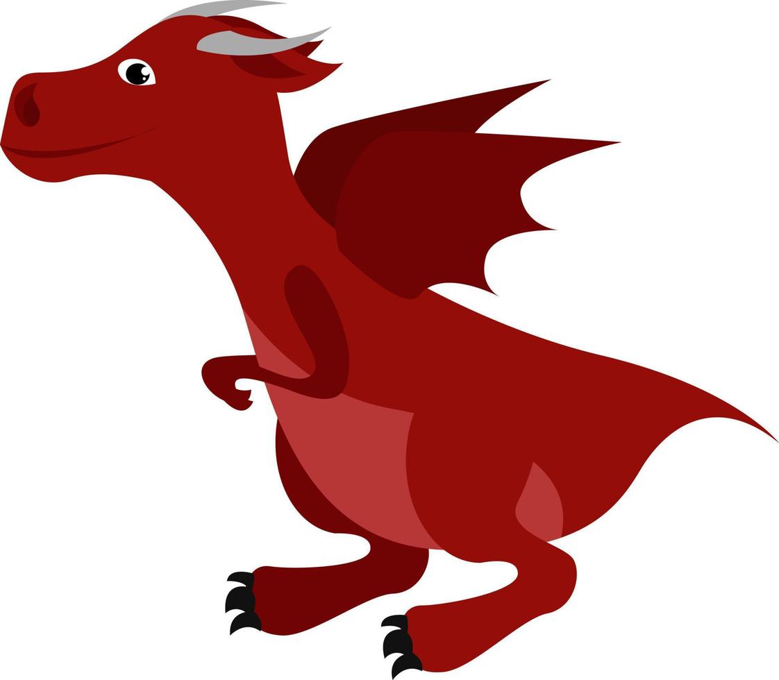 Red dragon, illustration, vector on white background