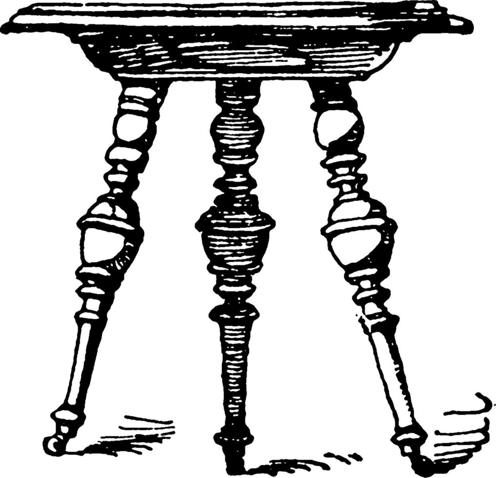 Modern Stool, vintage illustration. vector