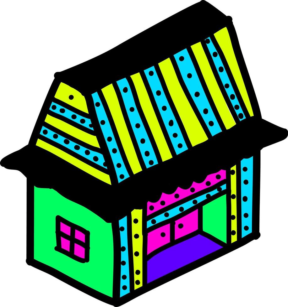 Colorful shop, illustration, vector on white background