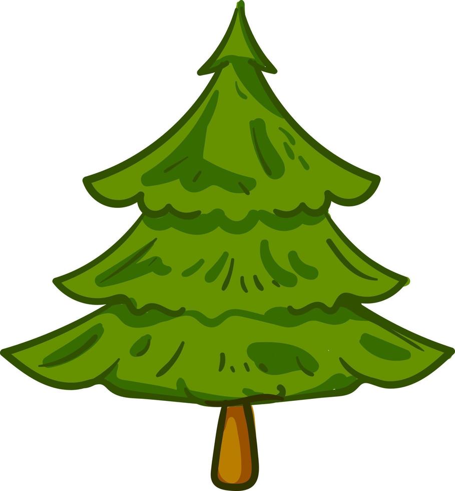 Pine tree, illustration, vector on a white background.