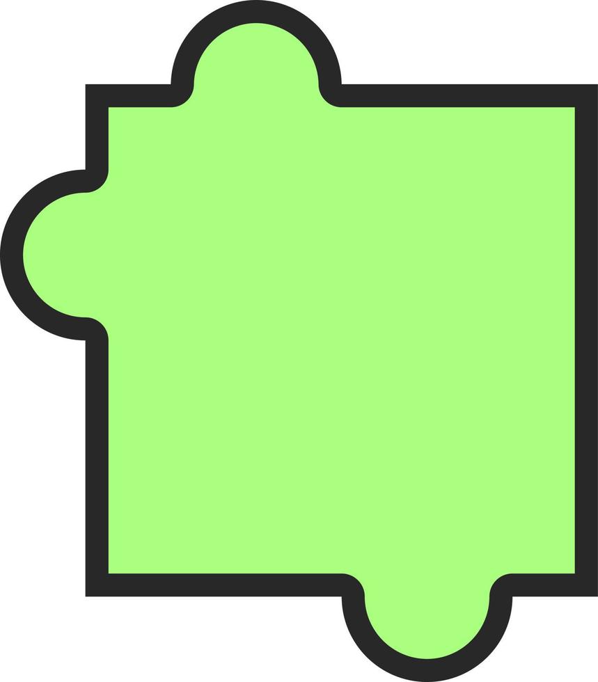 Green trivia piece of puzzle, illustration, on a white background. vector