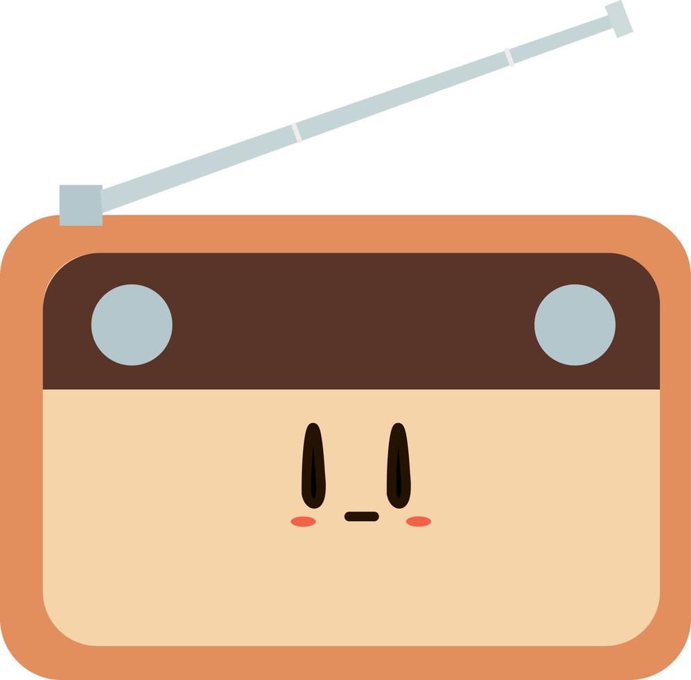 Retro radio, illustration, vector on white background.