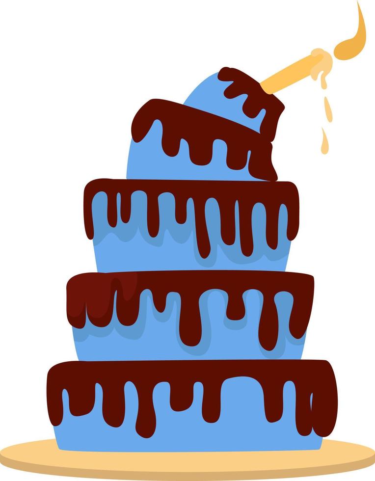 Huge cake, illustration, vector on white background.