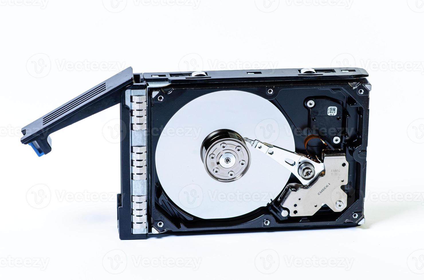 Hard disk drive HDD of different size isolated on white. photo