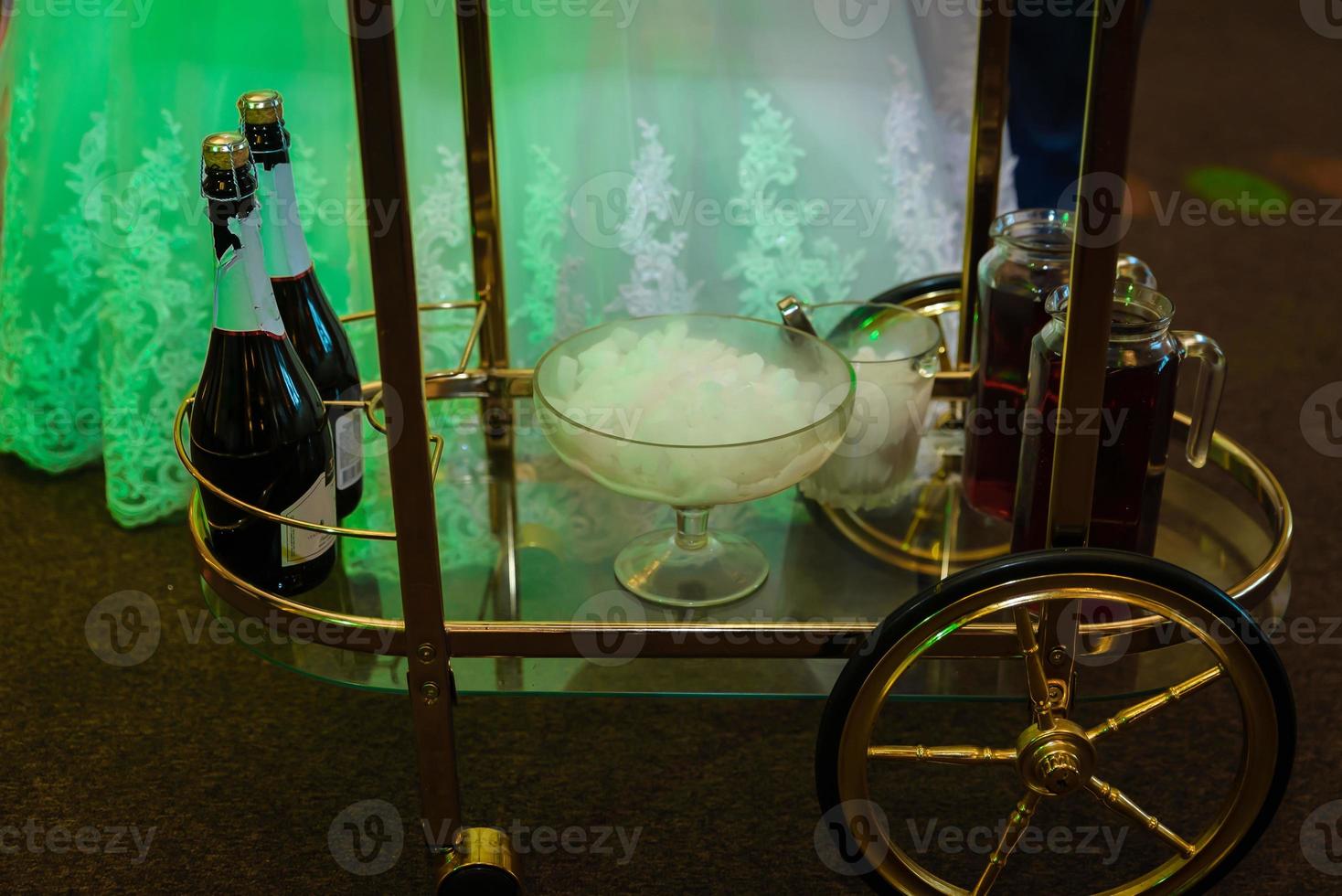 Decorated plate with fork and spoon. wedding Table restaurant photo