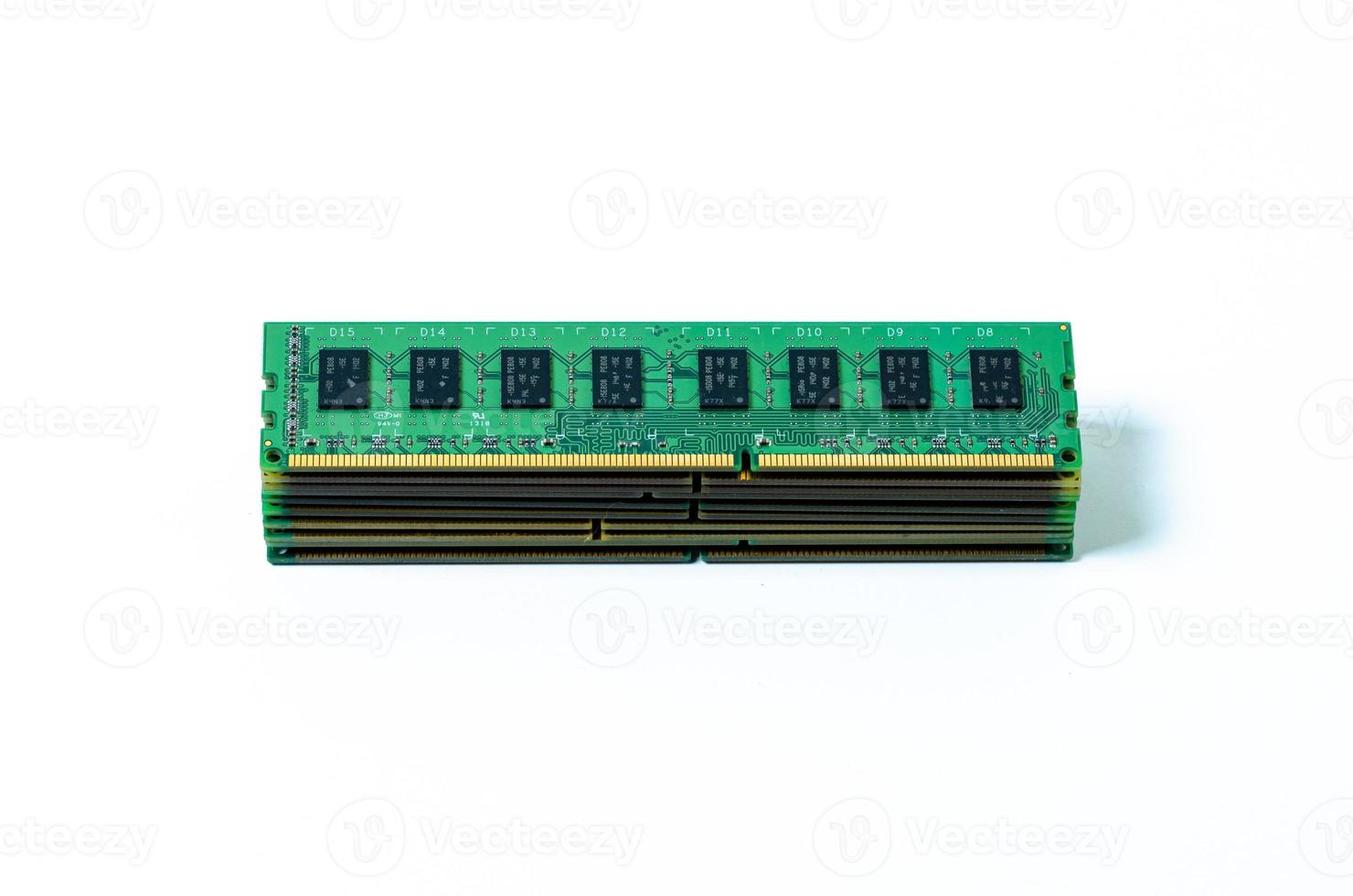 Computer memory card Close up memory socket on board computer server photo
