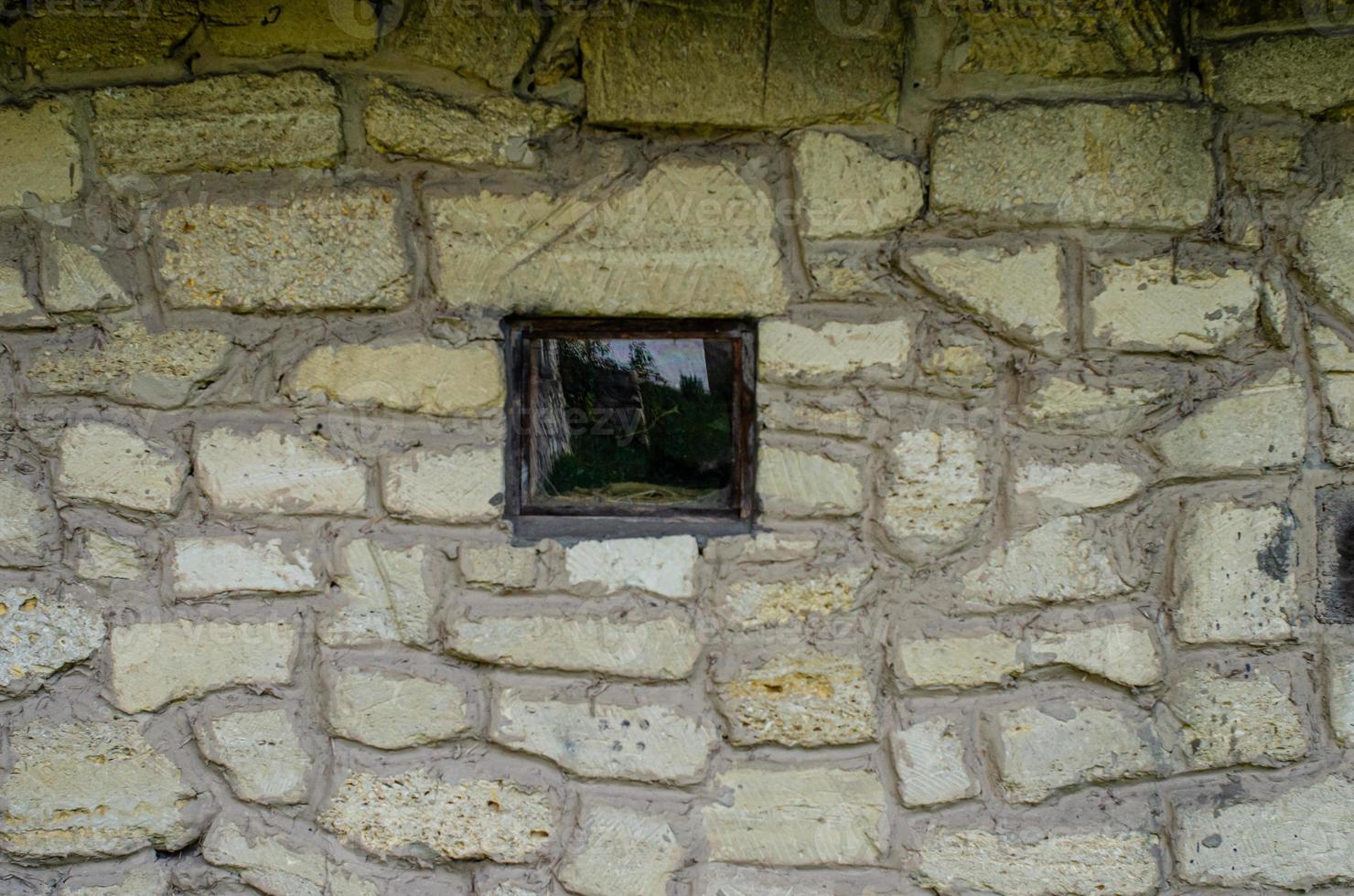 Window with wooden shutters photo