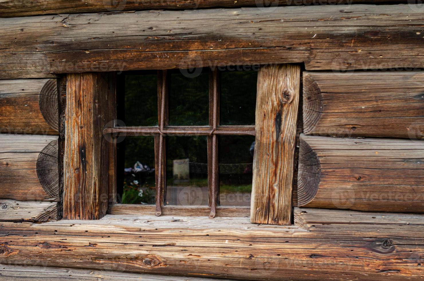 Window with wooden shutters photo