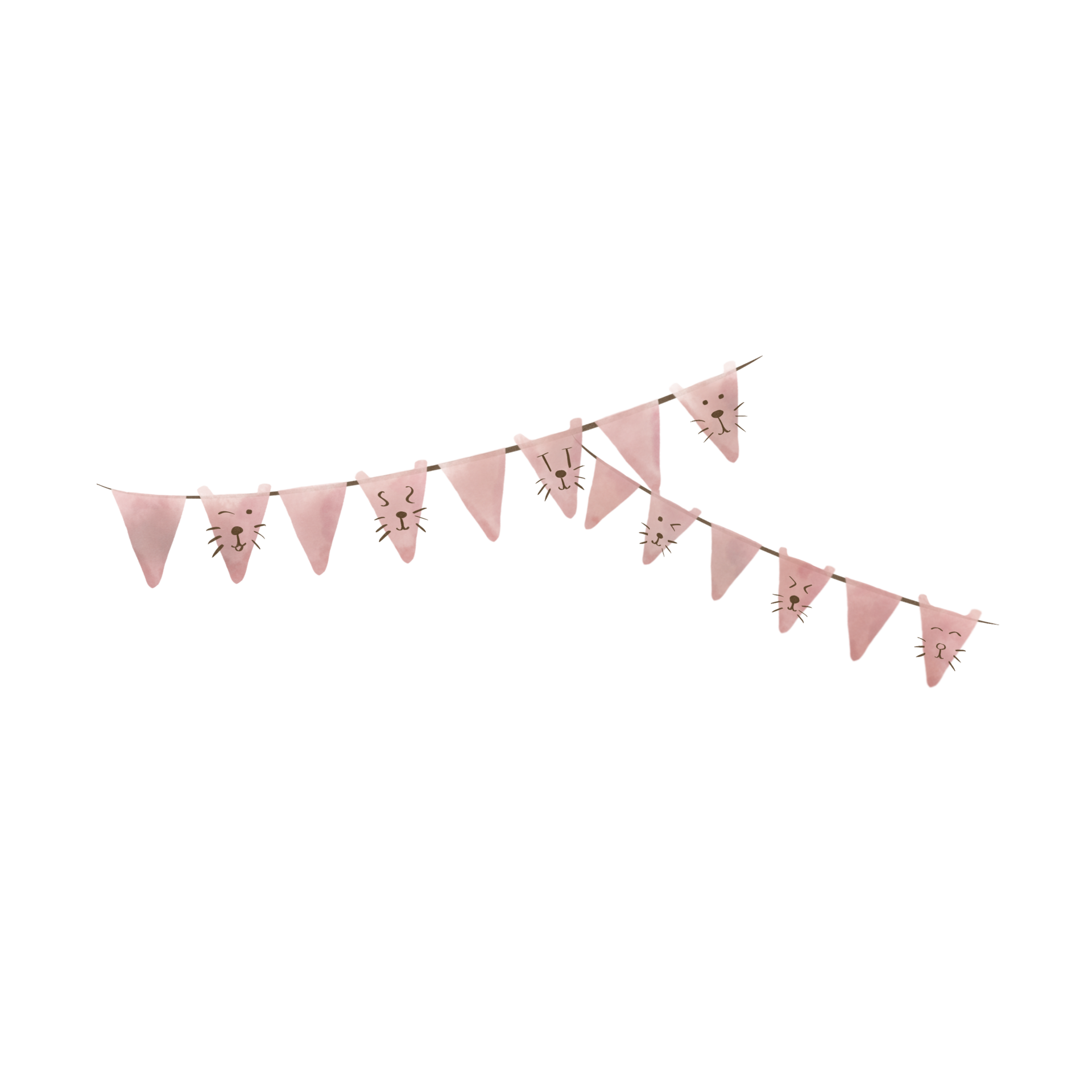 bunting decoration, cat, watercolor 13748926 PNG