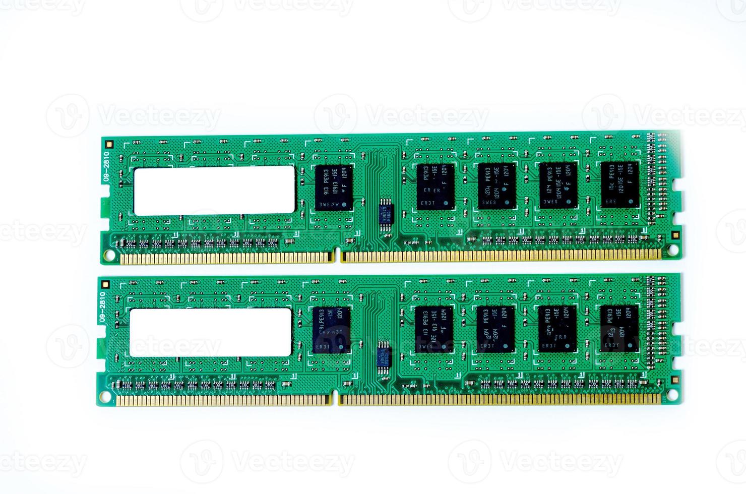 Computer memory card Close up memory socket on board computer server photo