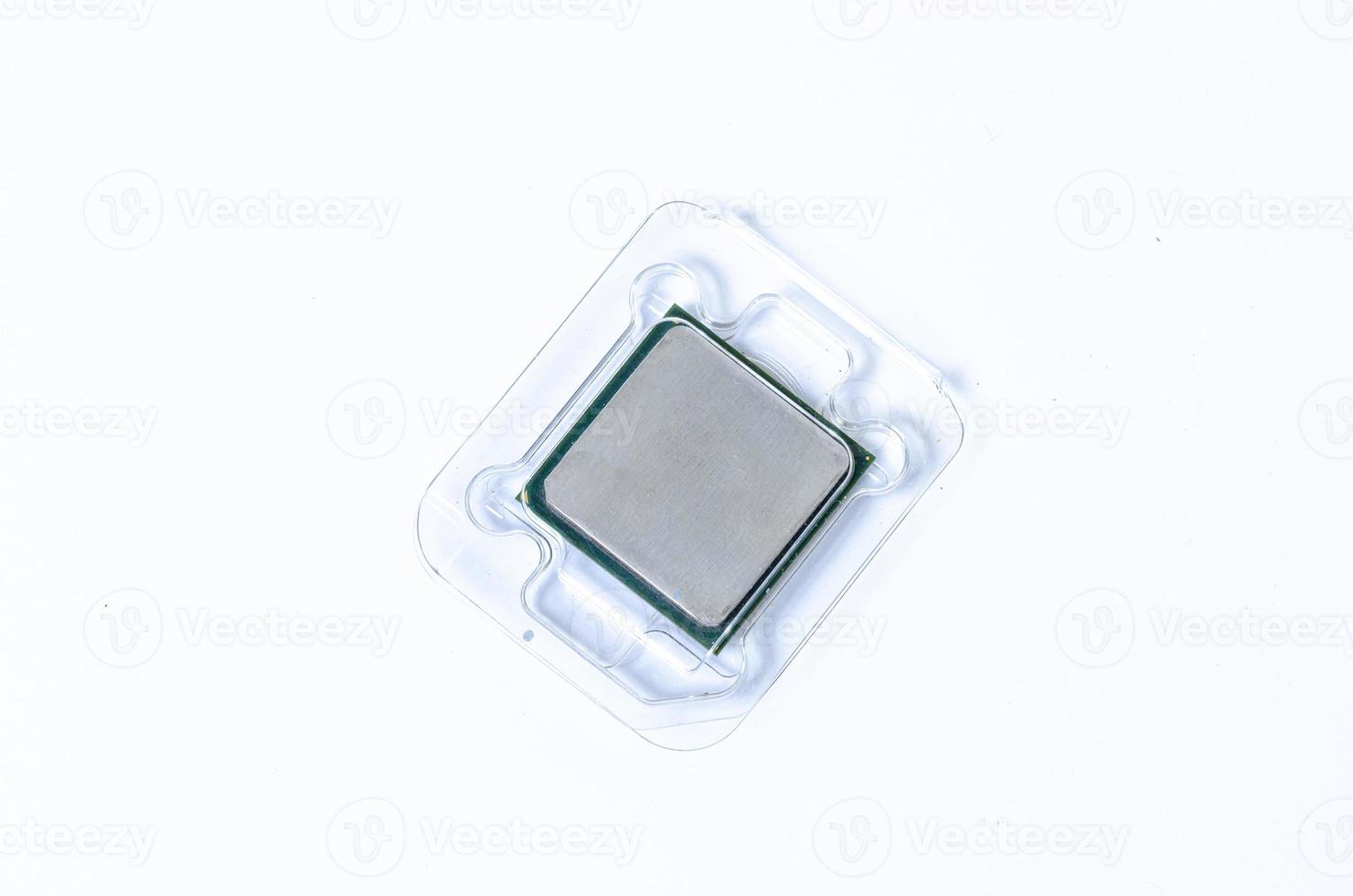 Computer processor CPU  Central processing unit microchip  isolated on white background photo