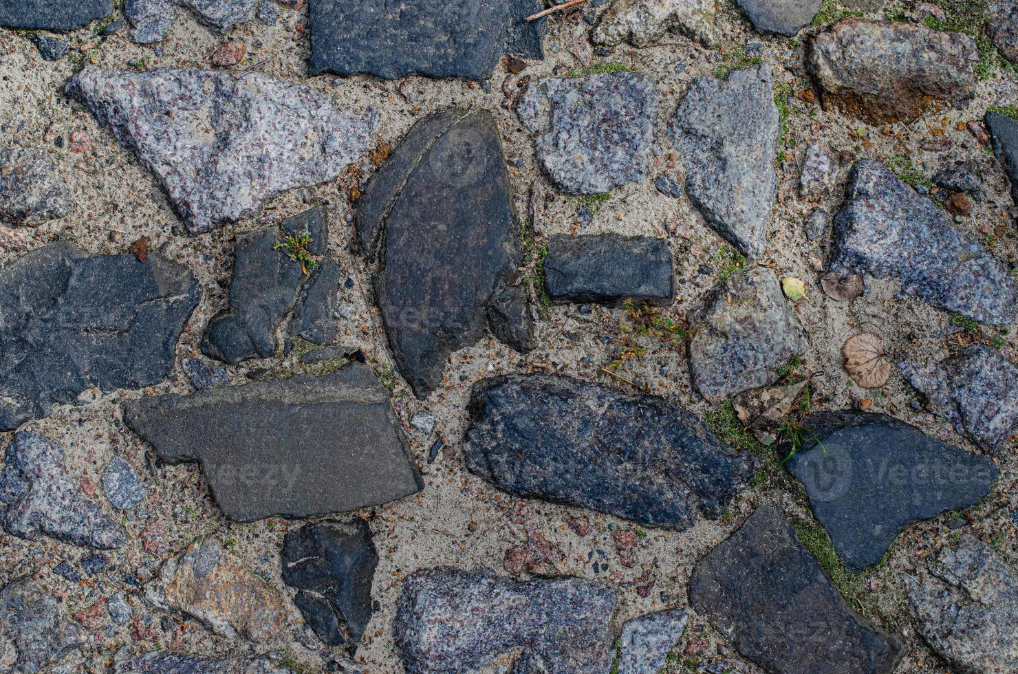 Block stone floor texture background Stone block road photo