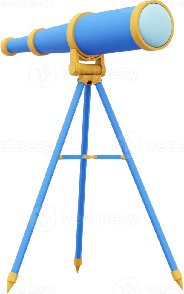 multicolore telescopio. 3d resa. png icona su trasparente sfondo.