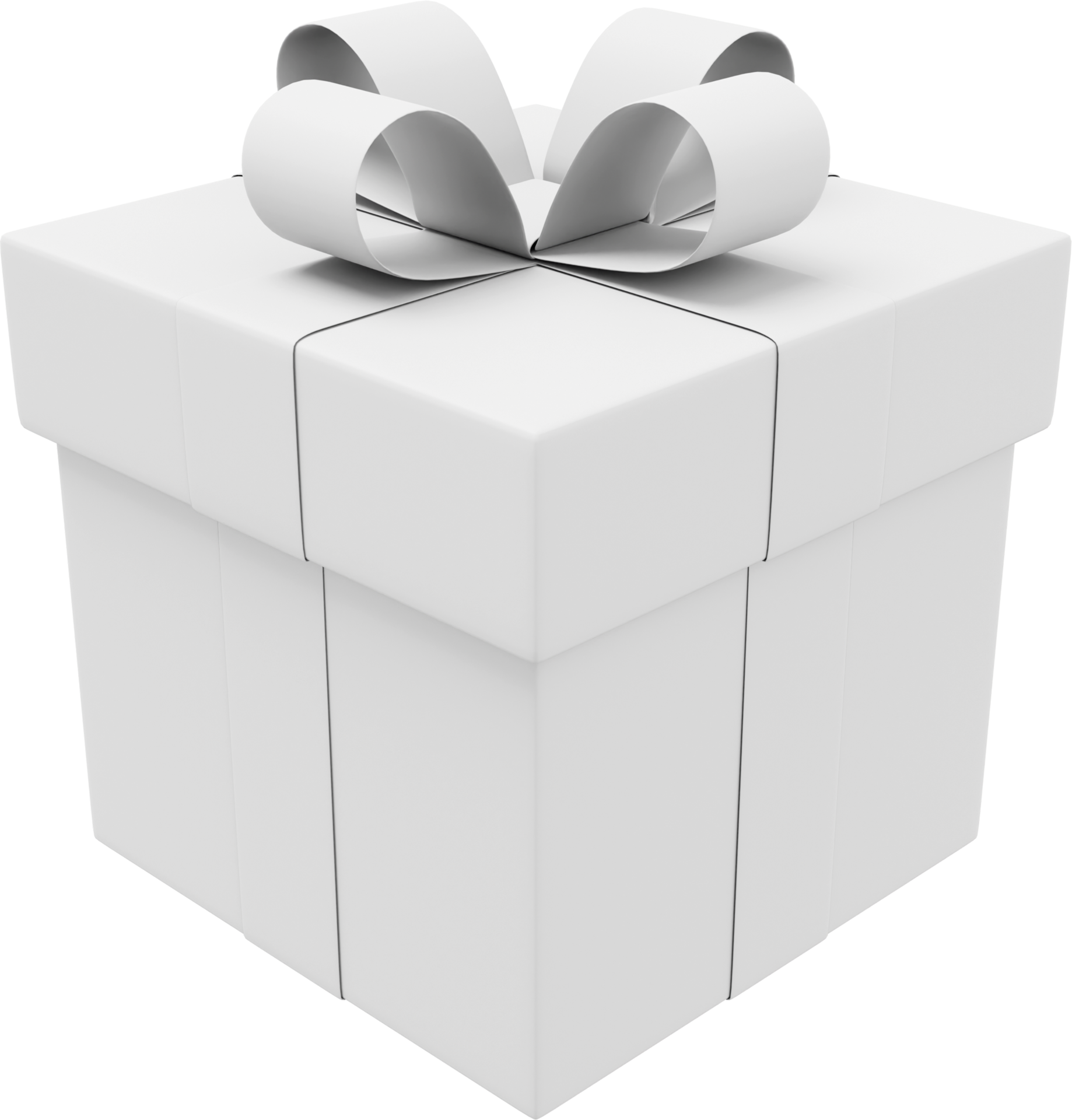 Realistic blue gift box with ribbon. 3D rendering. PNG Icon on