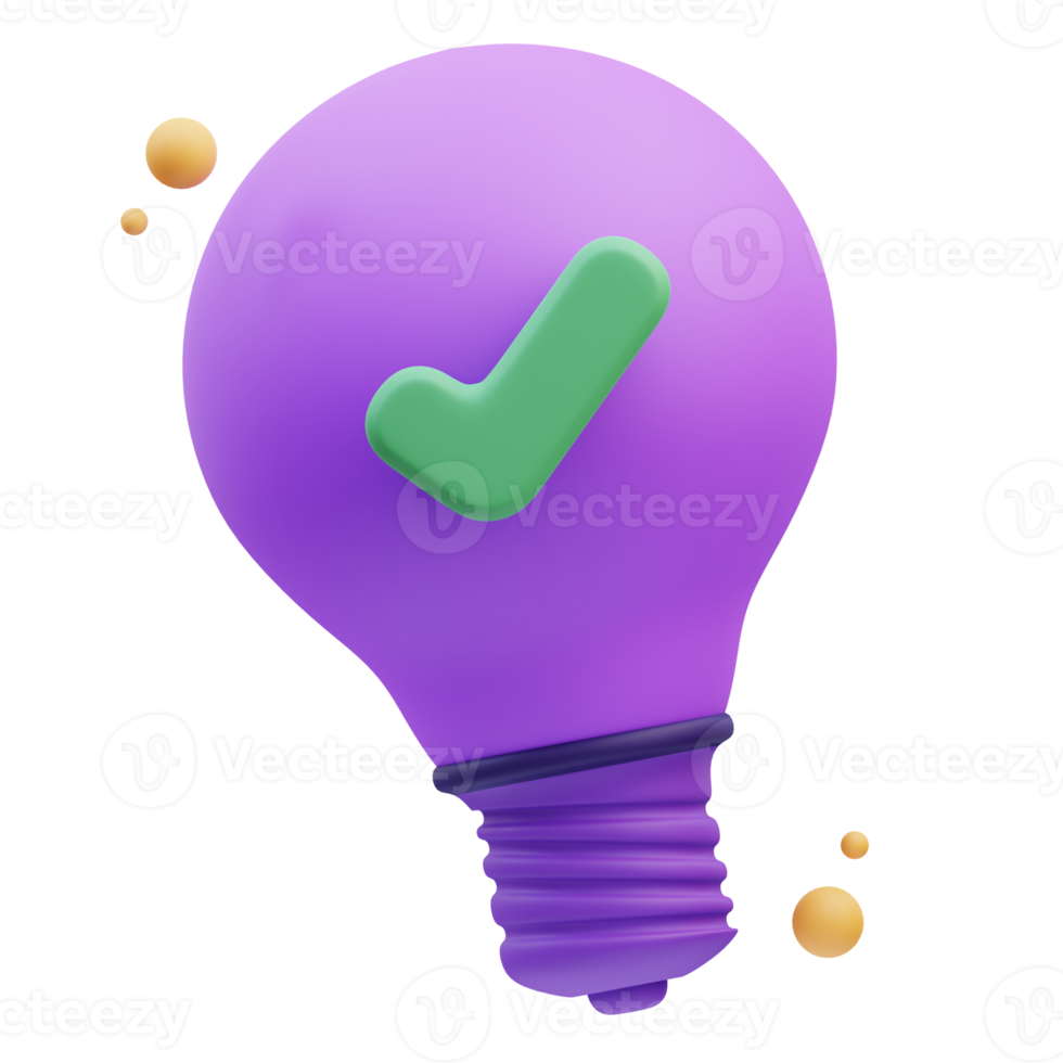 light bulb Quality control, 3d Illustration png