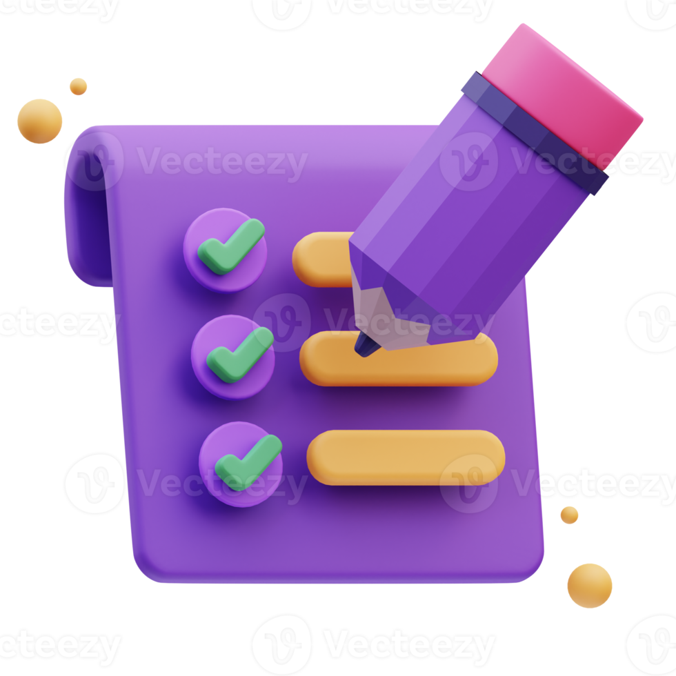 Write a report Quality control, 3d Illustration png