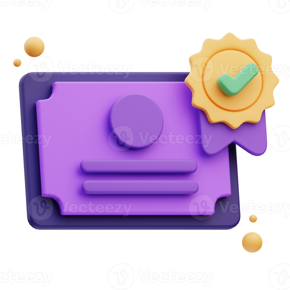 Certificate Quality control, 3d Illustration png